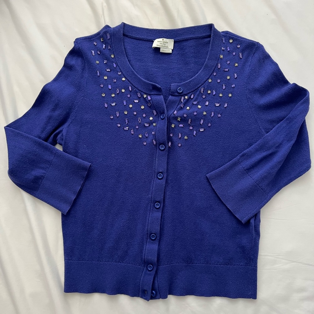 Kate Spade royal blue gem cardigan